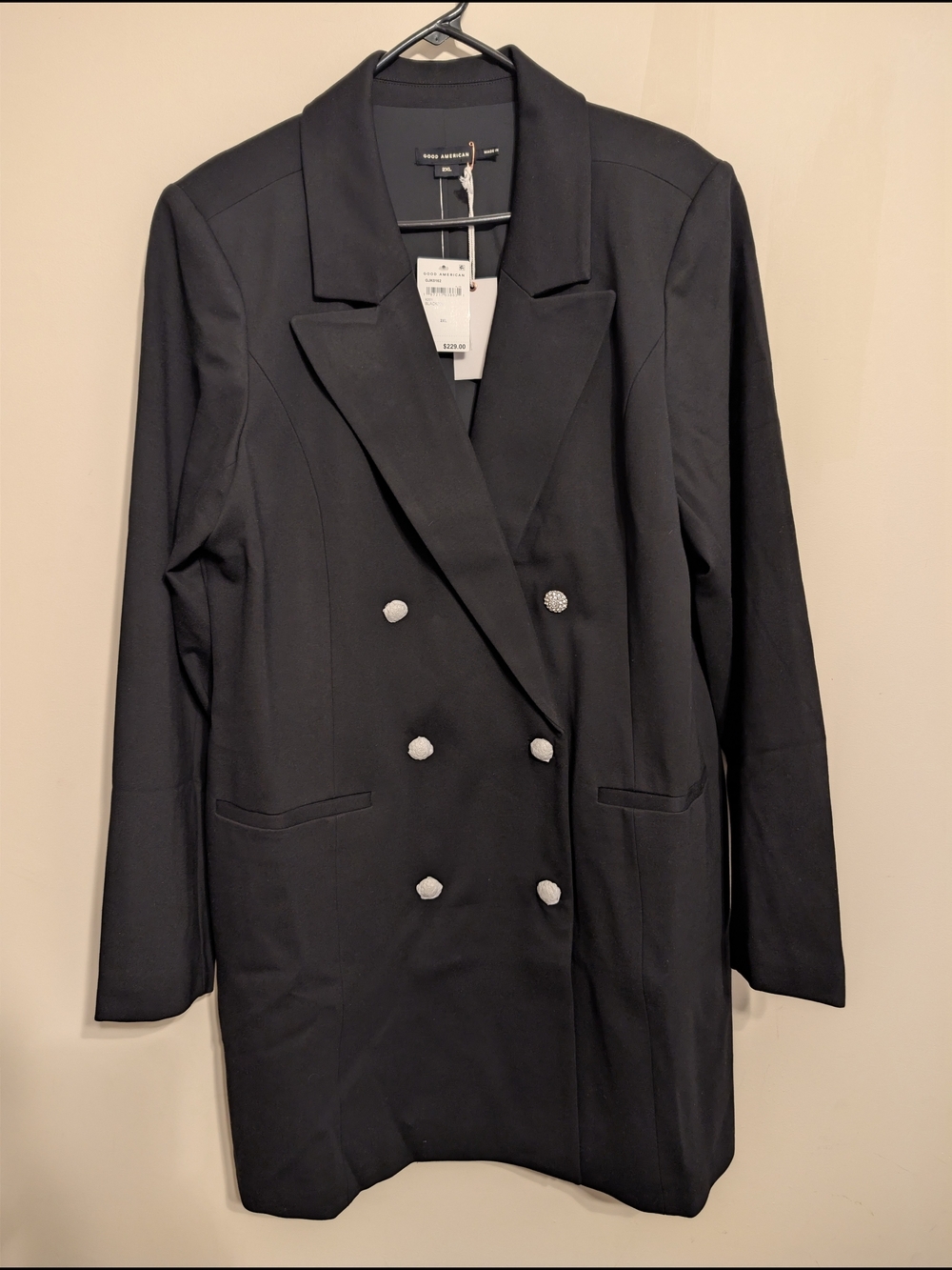 NWT Good American Embellished Blazer Dress / Longline Blazer 2XL